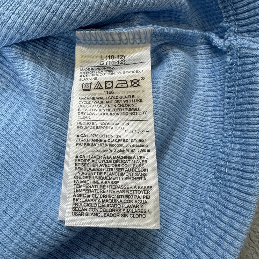 Old Navy Cardigan Sweater L 10/12 Kids Girls Blue Ribbed V-Neck Long Sleeve NWT - Picture 7 of 8